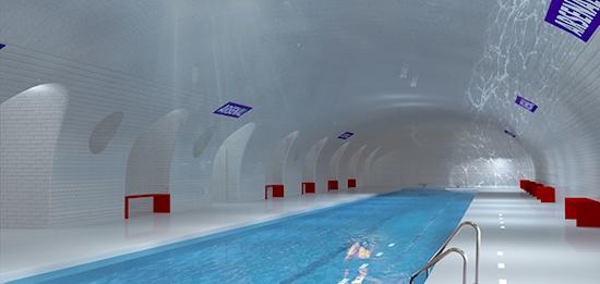 В Париже на месте заброшенной станции метро построили ультрамодный бассейн?